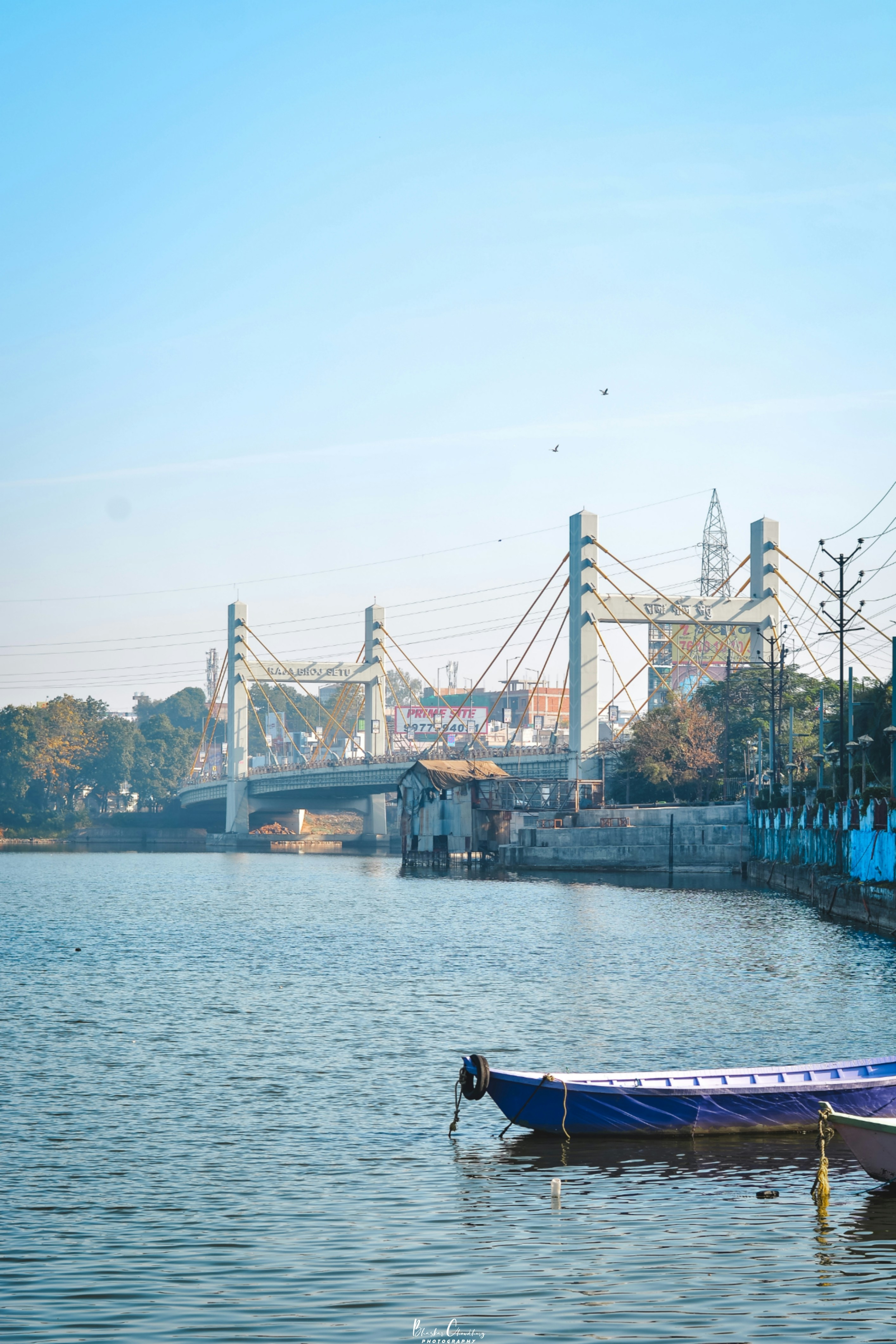 Blue Boat at Bhopal Bridge